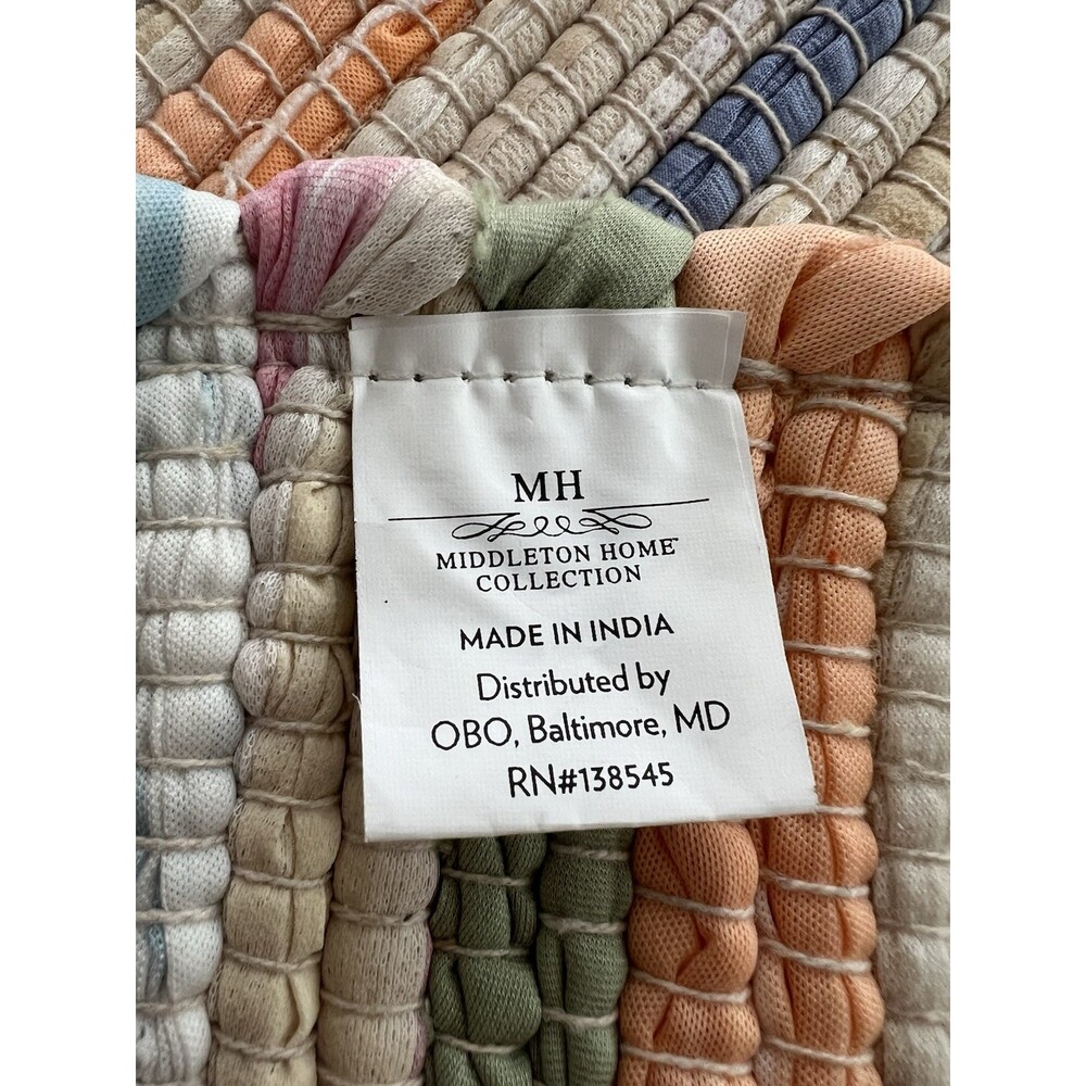 NWT Chindi Rag Rug 27" x 45" Boho Farmhouse Rustic Accent Throw Rug Pastel Color - Picture 9 of 10